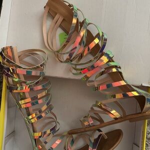 Forever 21 Iridescent Strappy Sandals